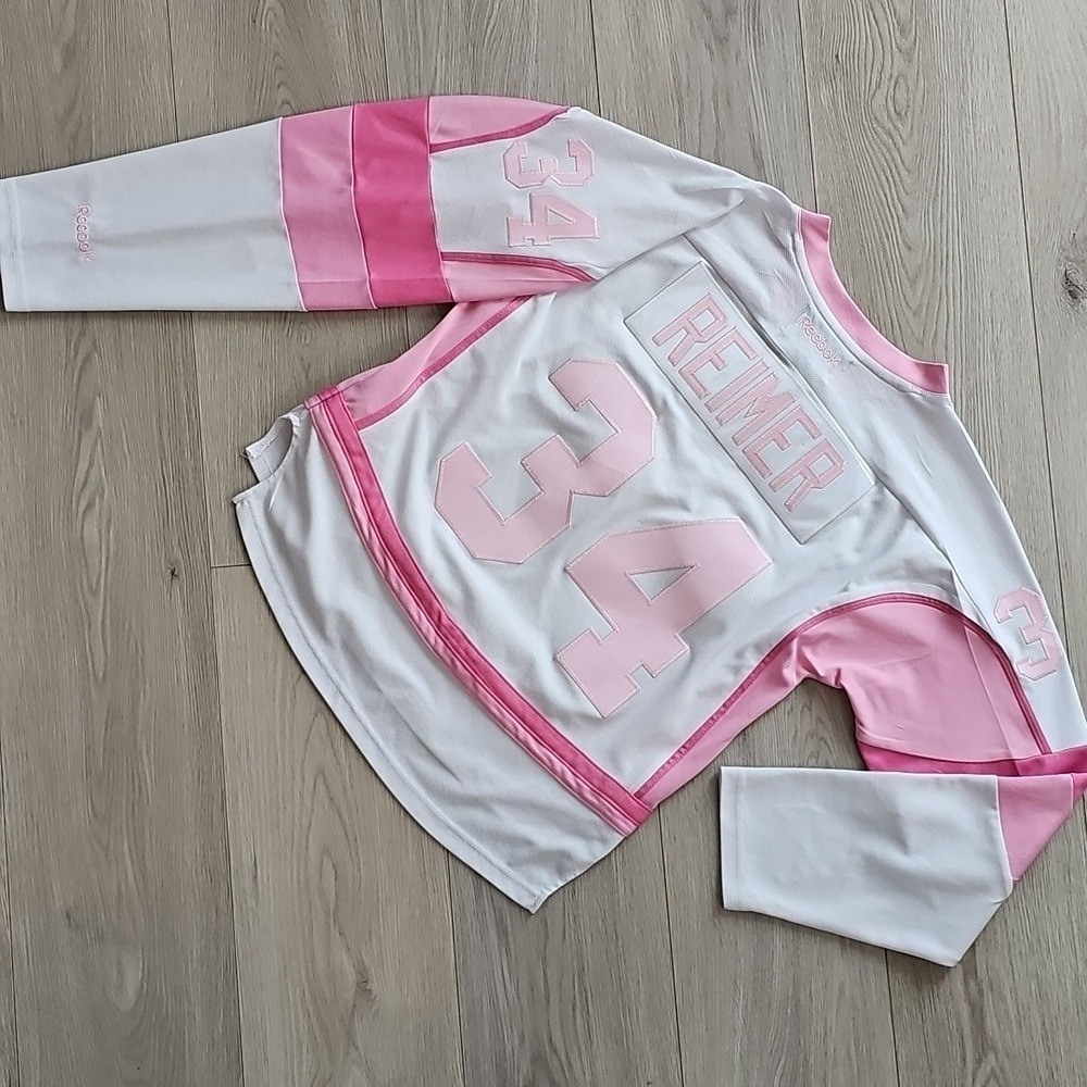 NHL Reimer Toronto‎ Maple Leafs #34 Pink Hockey Jersey, Youth Large / 14